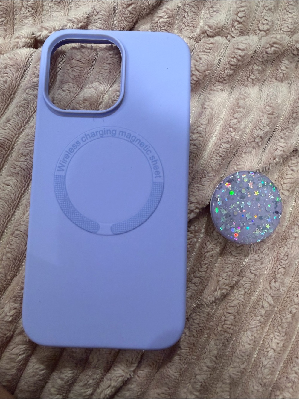 New IPhone 14 Pro Max silicone  Magnetic Phone Case with Glitter Pop Socket